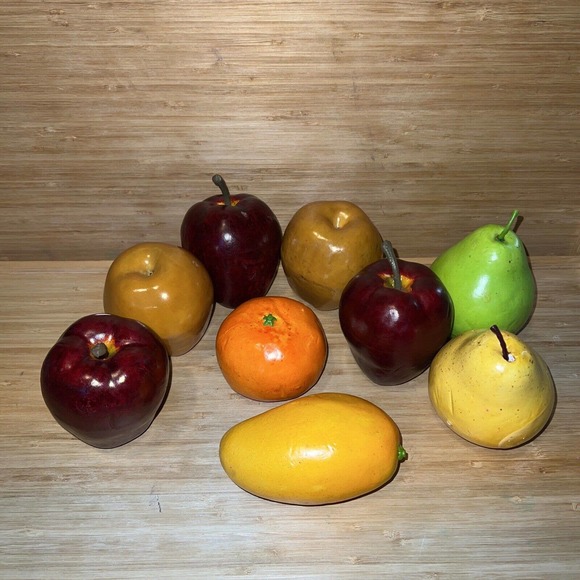 Lot of 9 Realistic Artificial Faux Assorted Food Fruits home Decorative - Picture 1 of 2